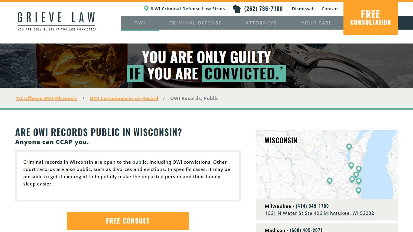 Are OWI records public in Wisconsin? Anyone can CCAP you. - Grieve Law